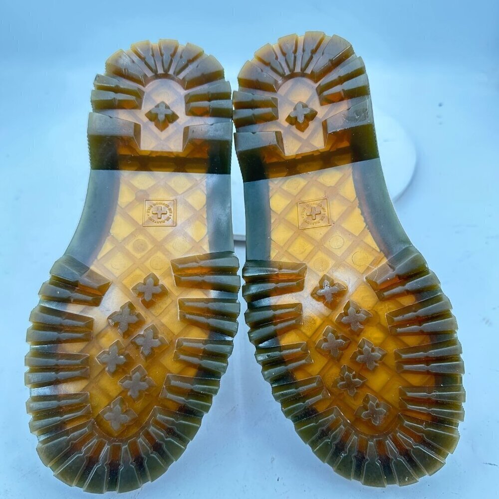Dr. Martens Luana Women Size 5 White Leather Yellow Stitching Combat Boot - Picture 8 of 11